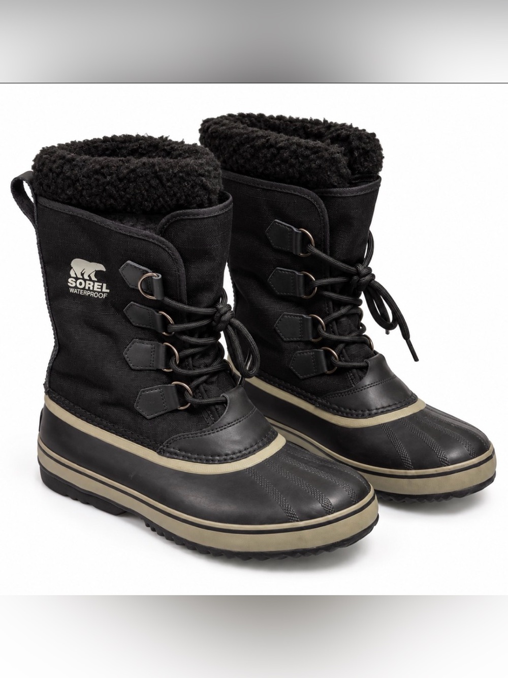 SOREL 1964 Pac Nylon Waterproof Winter Boots Men’s Size 10 Black